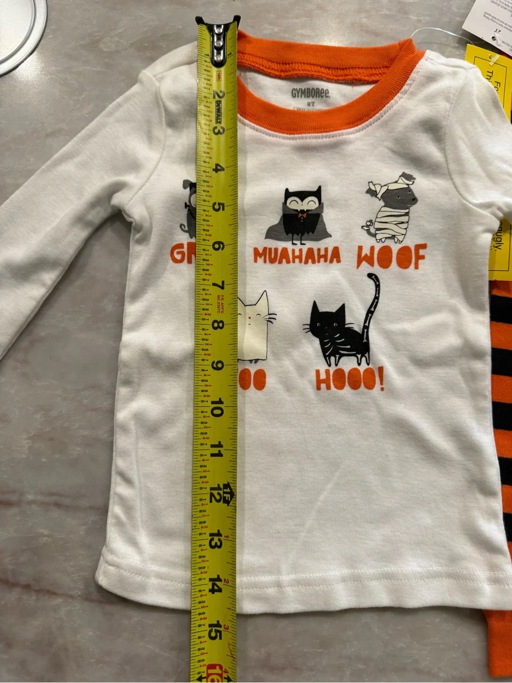 Gymboree Gymmies NWT Glow in Dark Halloween Pajamas Sleepwear 2T 100% Cotton